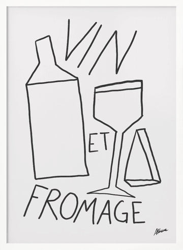 Vin et Fromage | Poster - White Frame Interior