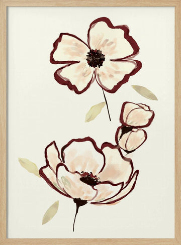 Elegant Blush Blooms | Poster - Wood Frame Interior