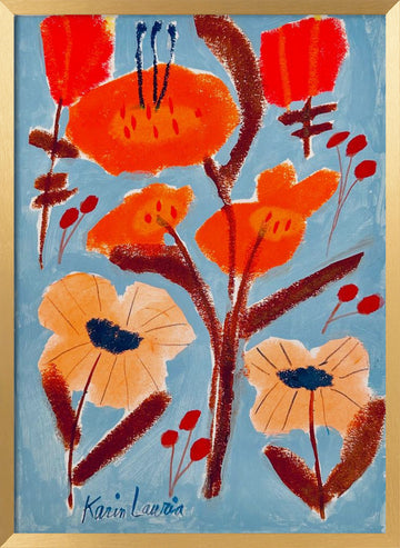 Vibrant Floral Abstract | Poster - Gold Frame Interior