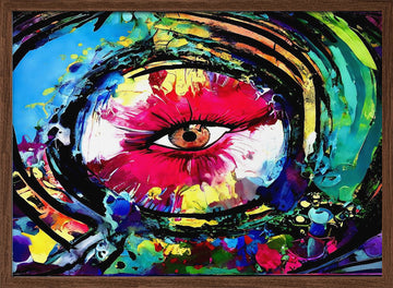 Vibrant Abstract Eye | Poster - Walnut Frame Interior