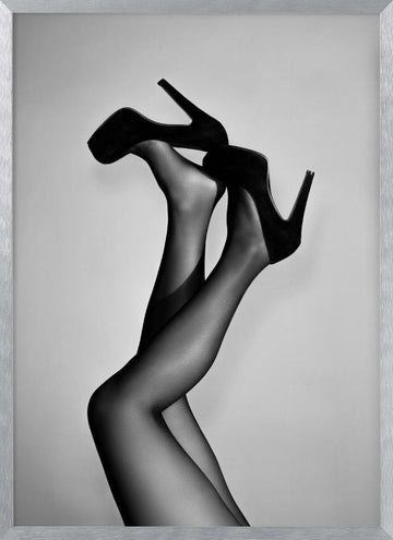 Elegant High Heel Legs | Poster - Silver Frame Interior