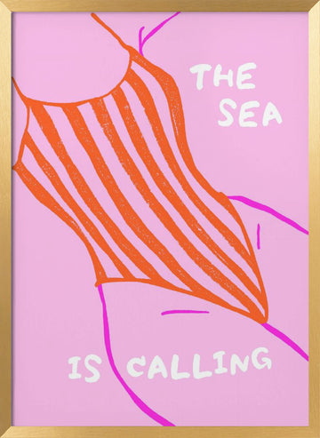 The Sea Is Calling | Poster - Gold Frame Interior