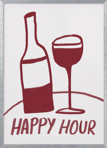 Happy Hour | Poster - Silver Frame Interior