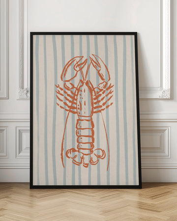 Coastal Striped Lobster | Poster - Room Interior 1