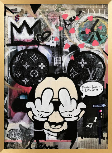Rebellious Cartoon Attitude | Poster - Gold Frame Interior
