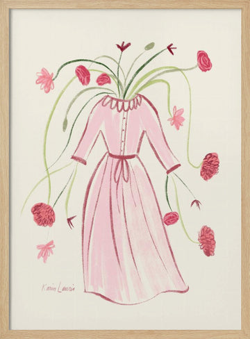 Blooming Pink Dress | Poster - Wood Frame Interior