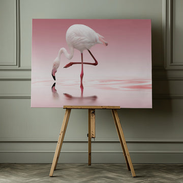 Pink Flamingo Reflection | Canvas - Room Interior 1