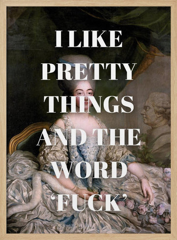 Sassy Rococo Quote | Poster - Wood Frame Interior