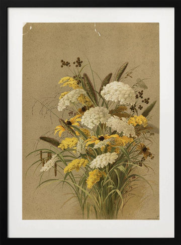 Hemlock, Ox Eye Grasses and Golden Rod | Poster - Black Metal Frame Interior