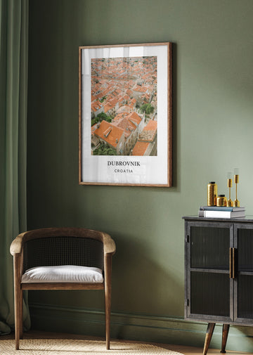 Roofs of Dubrovnik Travel Poster | Poster - Room Interior 2