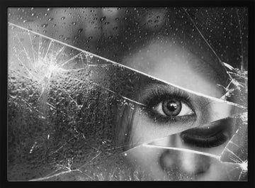 Eye Through Broken Glass | Poster - Black Metal Frame Interior