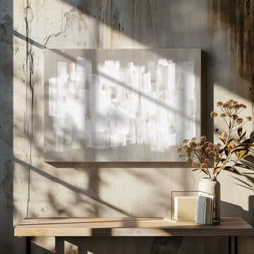 White On Beige Abstrct | Canvas - Canvas Interior