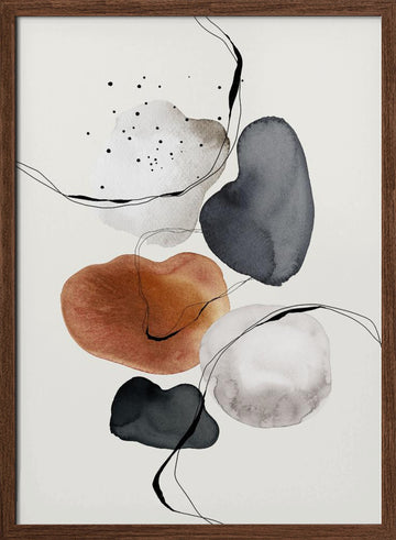 Fluid Shapes Dance | Poster - Walnut Frame Interior