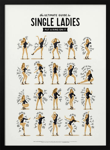 Iconic Dance Poses | Poster - Black Metal Frame Interior