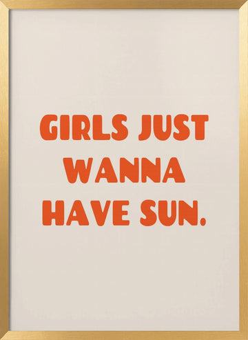Girls Summer Sun | Poster - Gold Frame Interior