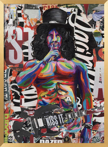 Vibrant Rocker Portrait | Poster - Gold Frame Interior