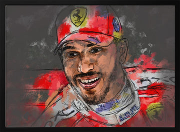 Joyful Racing Driver | Poster - Black Metal Frame Interior