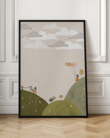 Dreamy Balloon Girl | Poster - Room Interior 1