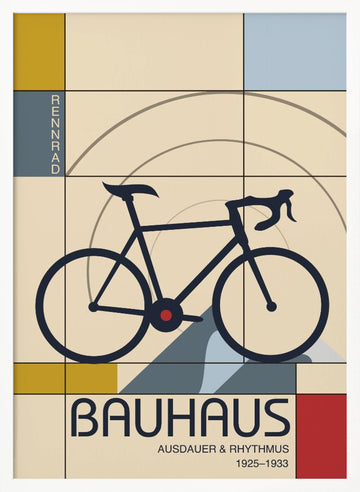 Geometric Racing Bicycle | Poster - White Frame Interior