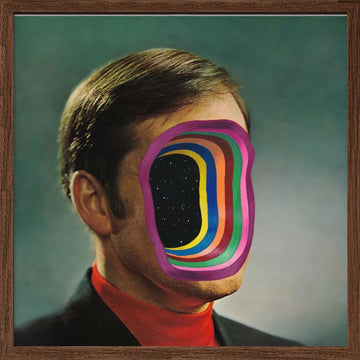 Man's Cosmic Face | Poster - Walnut Frame Interior