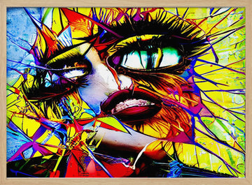 Vibrant Shattered Woman | Poster - Wood Frame Interior
