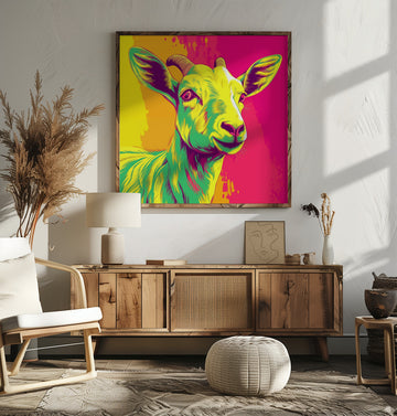 Colorful Smiling Goat | Poster - Room Interior 2