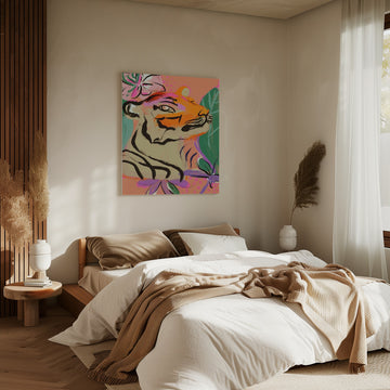 Vibrant Tiger Bloom | Canvas - Room Interior 2
