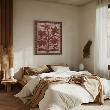Terracotta Floral Design | Canvas - Room Interior 2