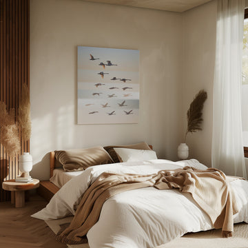 Swans in Golden Light | Canvas - Room Interior 2