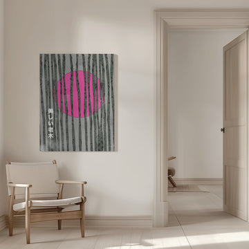 Japanese Pink Bamboo Forest | Canvas - Room Interior 1