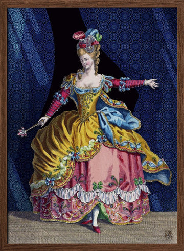 Rococo Stage Costume | Poster - Walnut Frame Interior