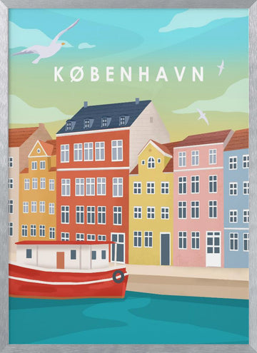 Copenhagen | Poster - Silver Frame Interior