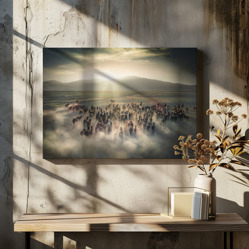 Wild Horses in Dust | Canvas - Room Interior 2