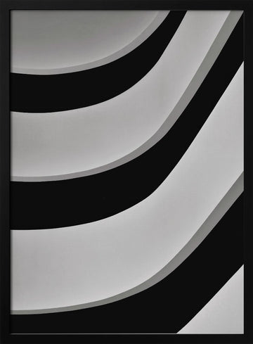 Minimalist Curved Lines | Poster - Black Metal Frame Interior
