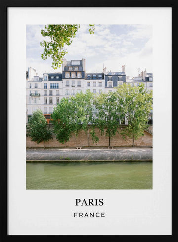 Seine Paris France Travel poster | Poster - Black Metal Frame Interior