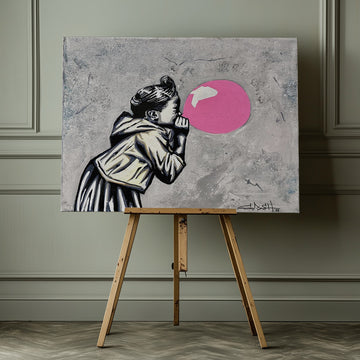 Urban Bubblegum Girl | Canvas - Room Interior 1