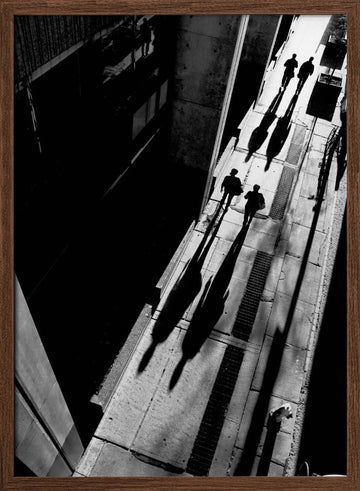 Long City Shadows | Poster - Walnut Frame Interior