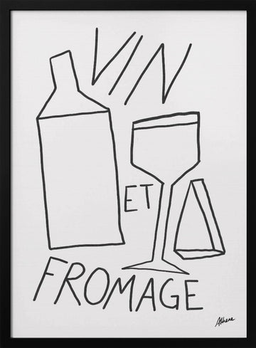 Vin et Fromage | Poster - Black Metal Frame Interior