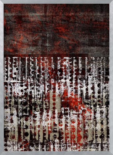 Red Grunge Abstract | Poster - Silver Frame Interior