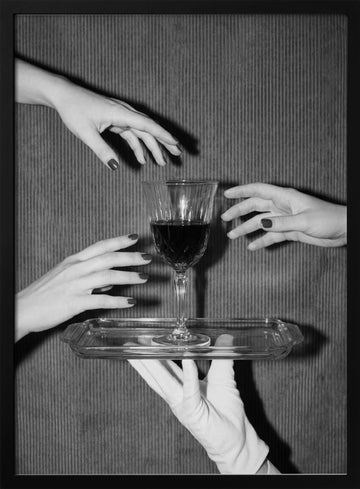 The Wine Is Served | Poster - Black Metal Frame Interior