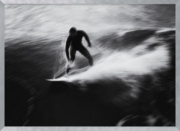 Surfer's Dynamic Ride | Poster - Silver Frame Interior