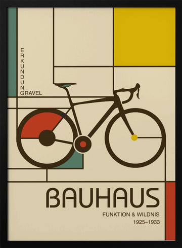 Bauhaus Bike Exploration | Poster - Black Metal Frame Interior