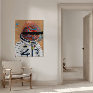 Striped Astronaut Helmet | Canvas - Room Interior 1