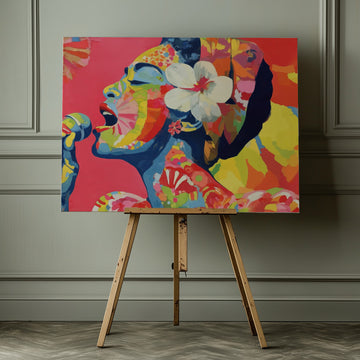 Vibrant Singer Portrait | Canvas - Room Interior 1