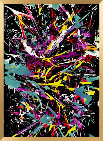Vibrant Paint Splash | Poster - Gold Frame Interior