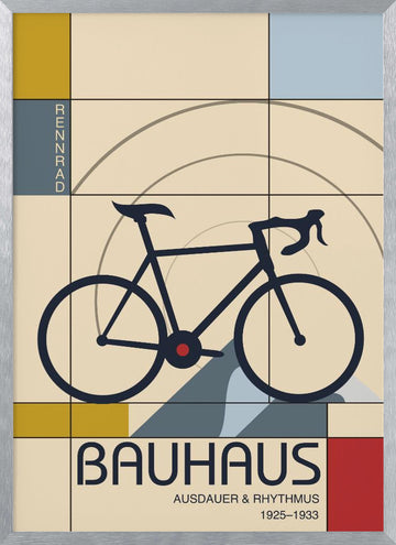 Geometric Racing Bicycle | Poster - Silver Frame Interior