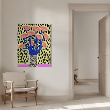 Vibrant Abstract Flowers | Canvas - Room Interior 1