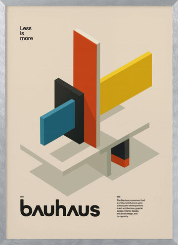 Geometric Shapes Bauhaus | Poster - Silver Frame Interior