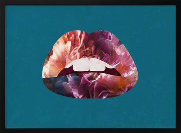 Blooming Lips | Poster - Black Metal Frame Interior