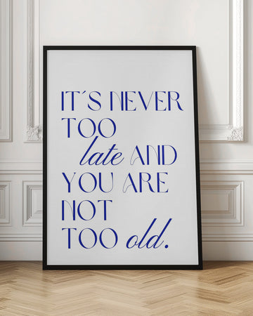 It's Never Too Late | Poster - Room Interior 1